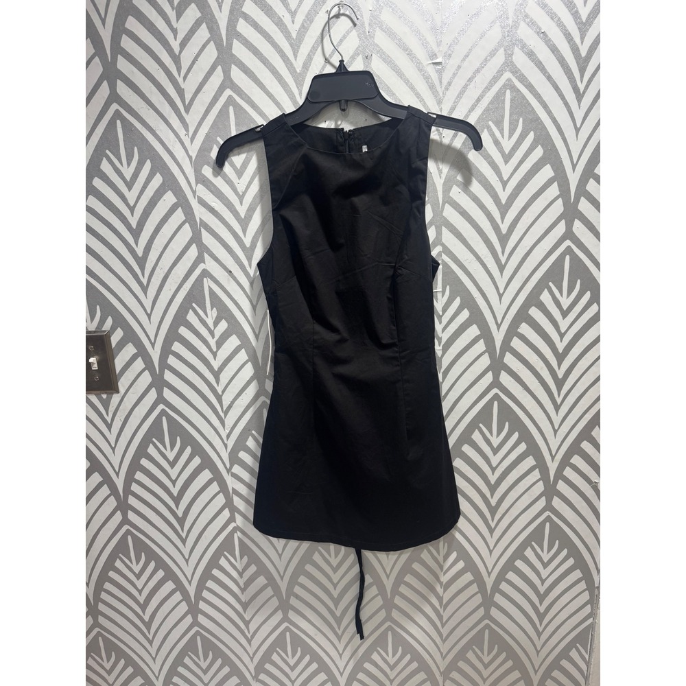 Princess Polly Black Yumiko Neck Mini Dress Romper Sheath Silhouette 8 - Picture 3 of 8